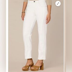 NWOT Democracy High Rise Faux Lip Seam Spliced Ankle Straight Leg Jeans